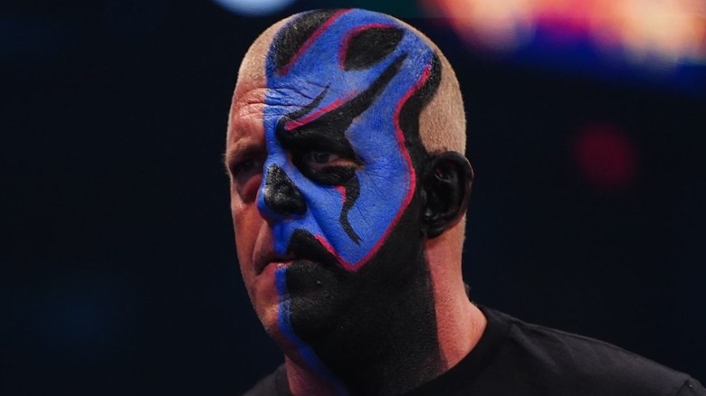 Dustin Rhodes With Half Of His Face Painted 