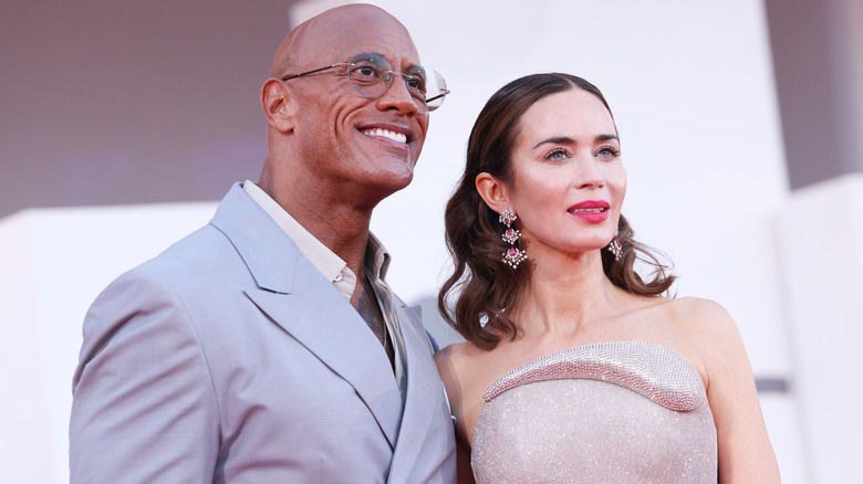 Dwayne Johnson & Emily Blunt on the Venice Film Festival red carpet