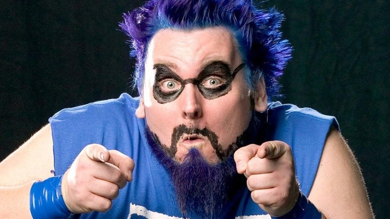 Blue Meanie posing