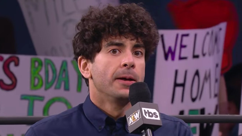 Tony Khan looking annoyed
