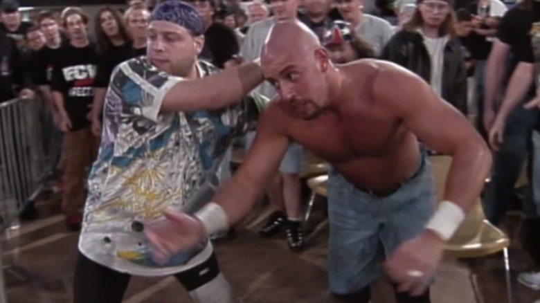 Mikey Whipwreck and Justin Credible at ECW Wrestlepalooza 1998