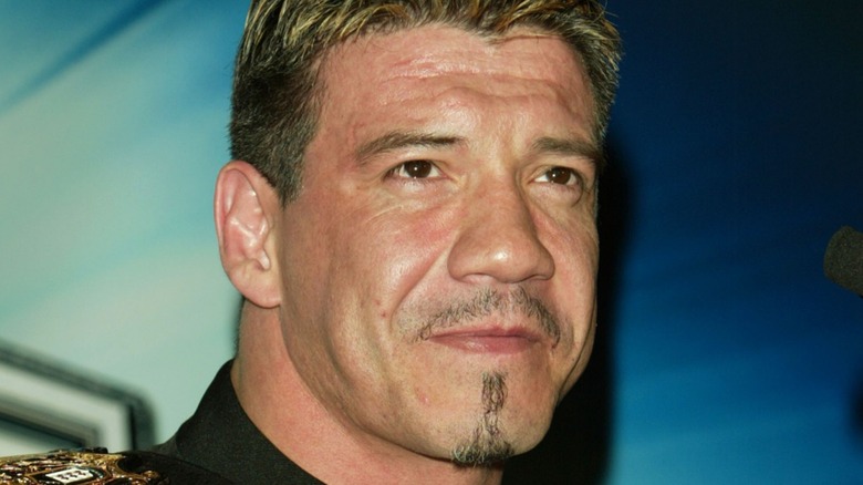 Eddie Guerrero attends a press conference to promote WrestleMania XX, March 2004.