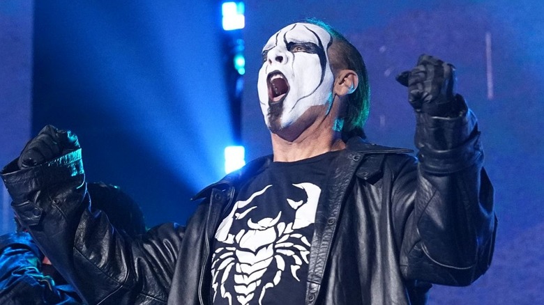 Sting, doing his signature yell
