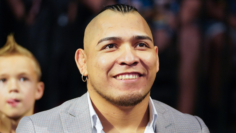 El Hijo del Vikingo is ringside during Monday Night RAW