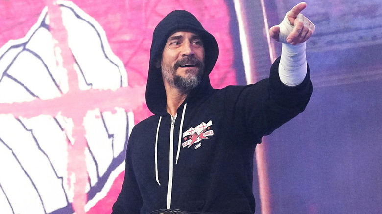 CM Punk wearing a hoodie