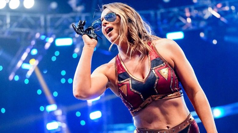 Emma Smiles And Poses During Her WWE Entrance