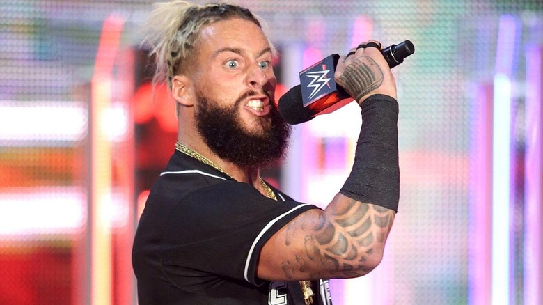 Enzo Amore cutting a promo ahead of a match against AJ Styles.