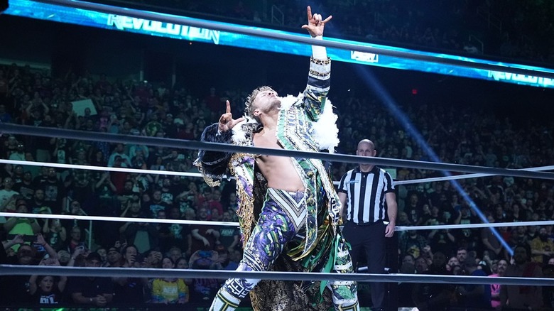 Will Ospreay poses in the ring at AEW Revolution