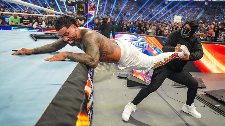 Jimmy Uso attacks Jey Uso at WWE SummerSlam