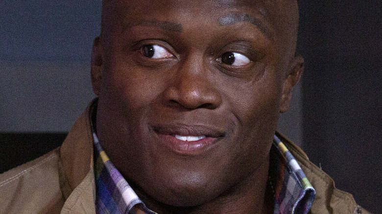 Bobby Lashley smiles at a promotional event