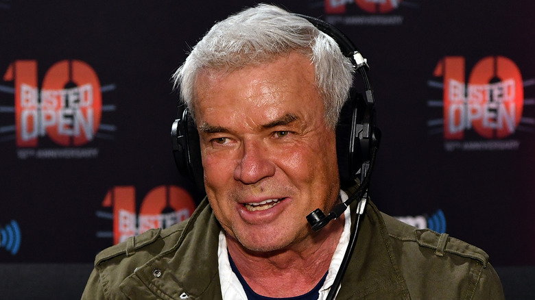 Eric Bischoff on a headset