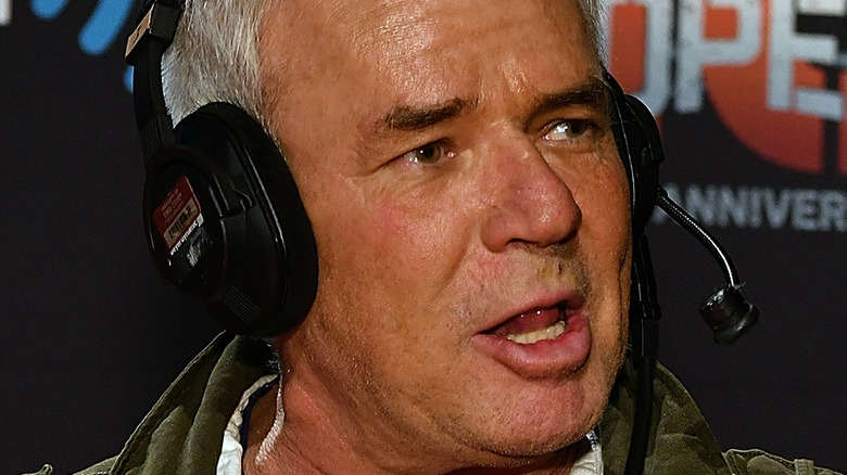 Eric Bischoff on a headset