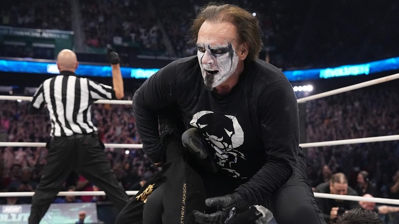 Sting in the ring at Revolutiion