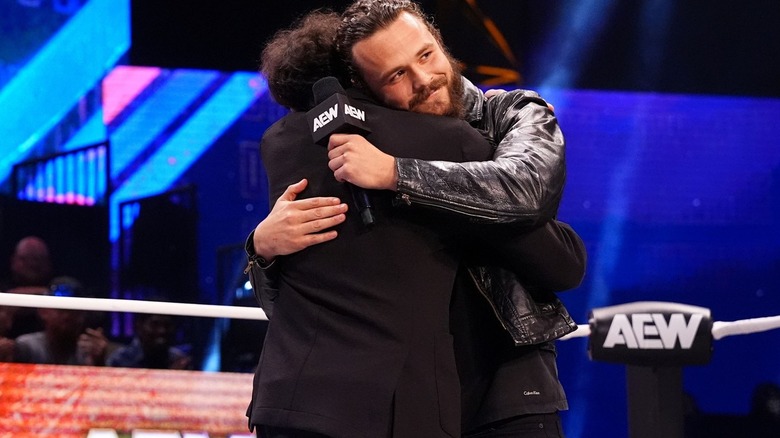 Jack Perry hugging Tony Khan 