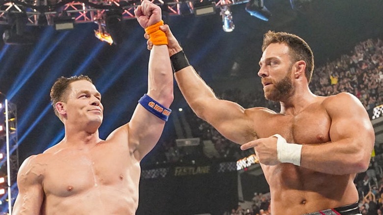 LA Knight Raises John Cena's Arm At WWE Fastlane