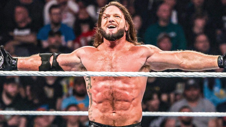 AJ Styles in ring during his October 2024 return to WWE during an episode of 