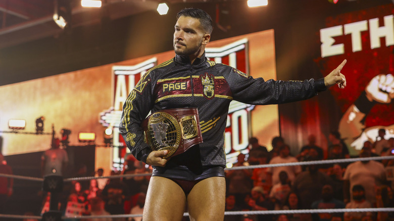 Ethan Page takes the ring during NXT at the WWE Performance Center on June 10, 2025 in Orlando, Florida.