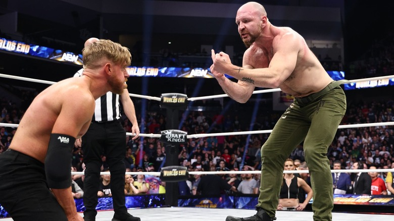 Orange Cassidy and Jon Moxley at AEW Worlds End 2024