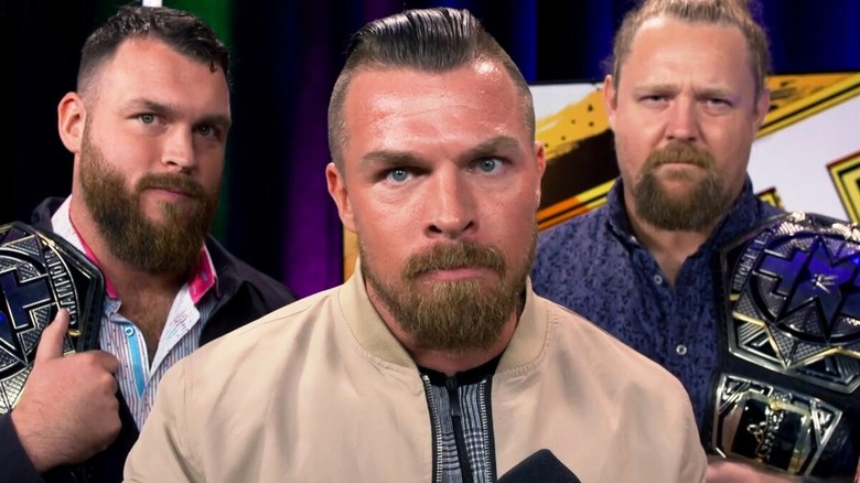 Gallus together in a backstage segment