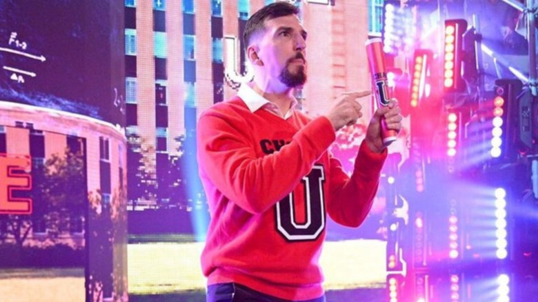 Andre Chase holding a baton