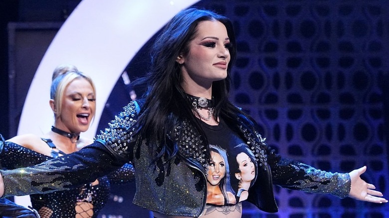 Saraya makes her entrance in AEW