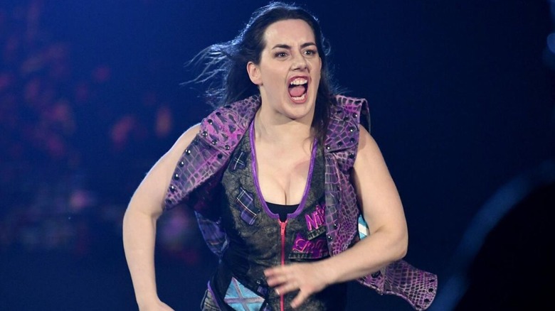 Nikki Cross sprints down the ramp to the ring for a match on an episode of 