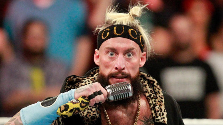 nZo (formerly Enzo Amore) cutting a promo in the ring while working for WWE
