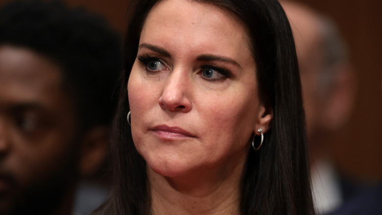 Stephanie mcmahon listening to Linda speak