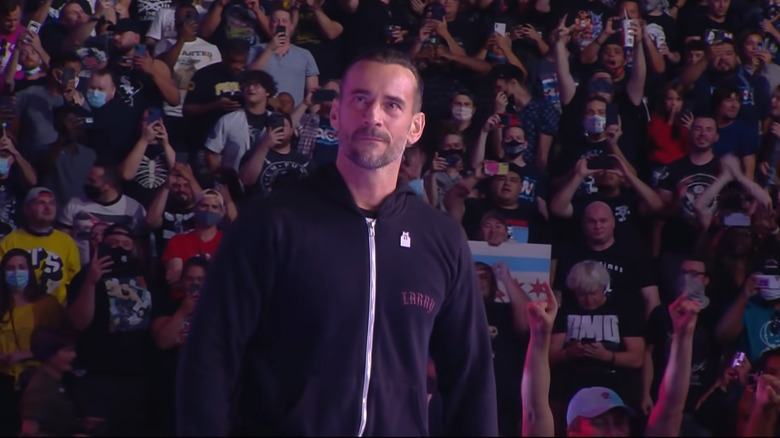 CM Punk looking out at the fans