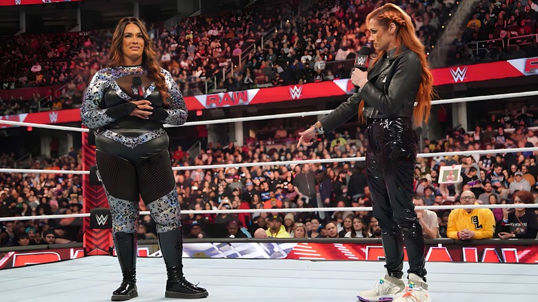 Becky Lynch talking to Nia Jax