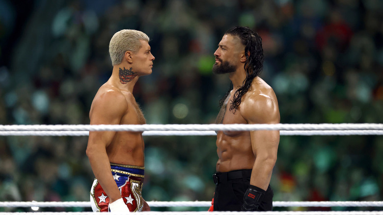 Cody Rhodes and Roman Reigns face off