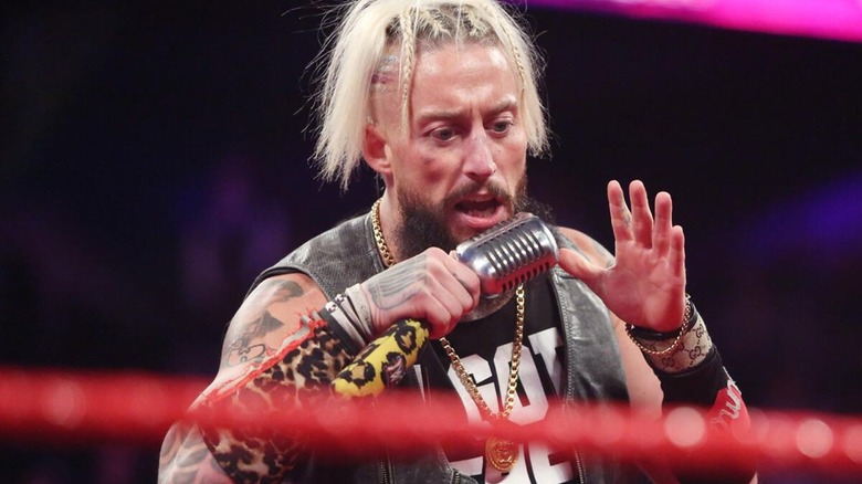 Enzo Amore cutting a promo during his WWE Cruiserweight Championship reign.