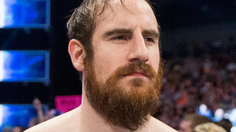 Aiden English looking into the ring