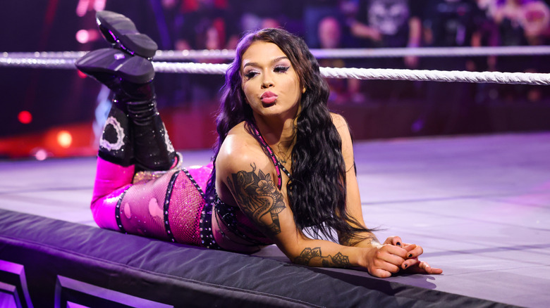 Cora Jade lying on her stomach for some reason