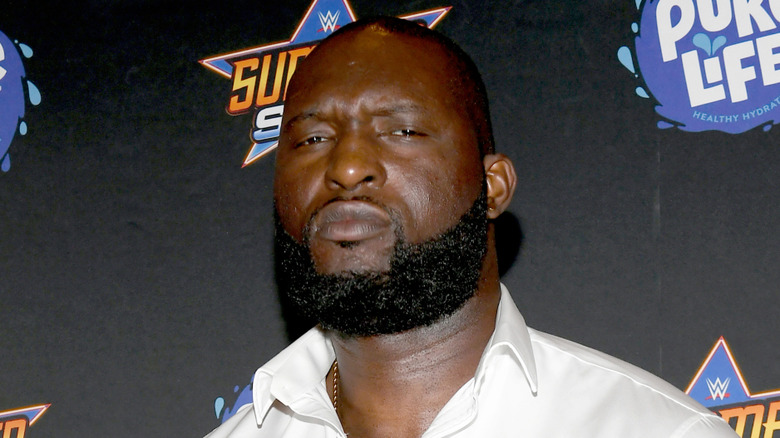 Omos at a pre-SummerSlam event