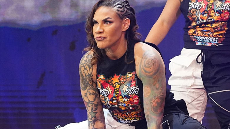 Mercedes Martinez glowers during her entrance.