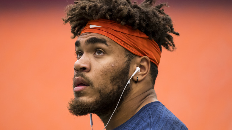 Josh Black wearing orange headband