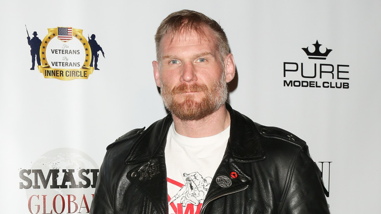 Josh Barnett in leather jacket