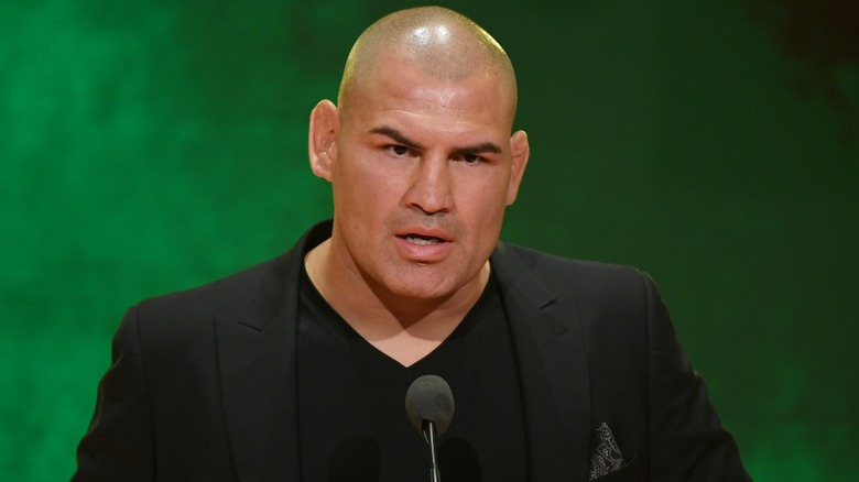 Cain Velasquez at a WWE press conference