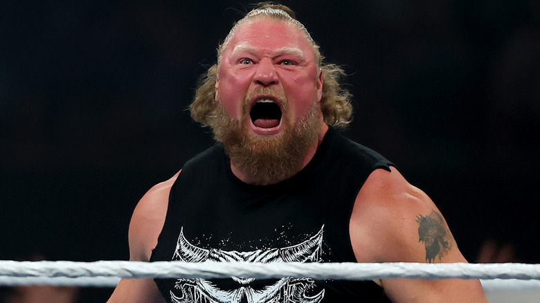 Brock Lesnar shouting