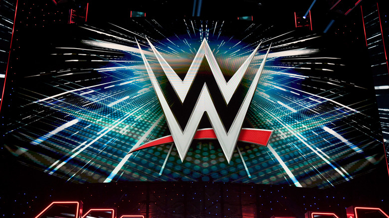 WWE logo on a screen