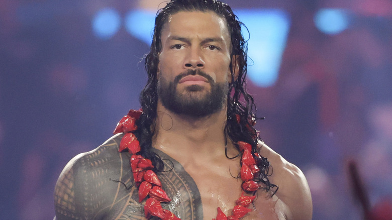Roman Reigns wearing the Ula Fala