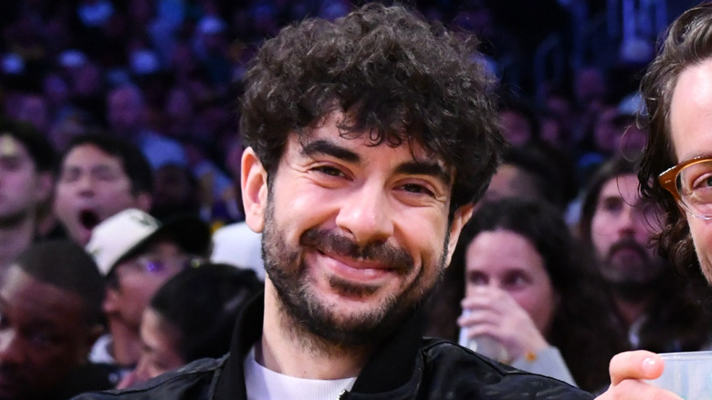 Tony Khan at a Lakers game