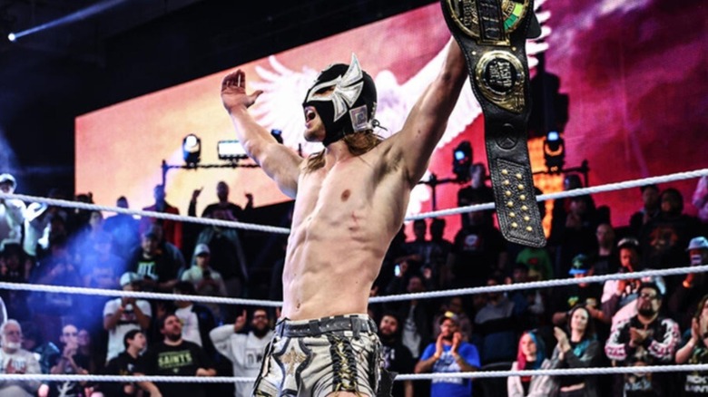 Elio Lefleur celebrates winning the Speed Championship