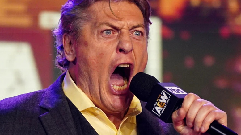 William Regal cutting a promo in AEW