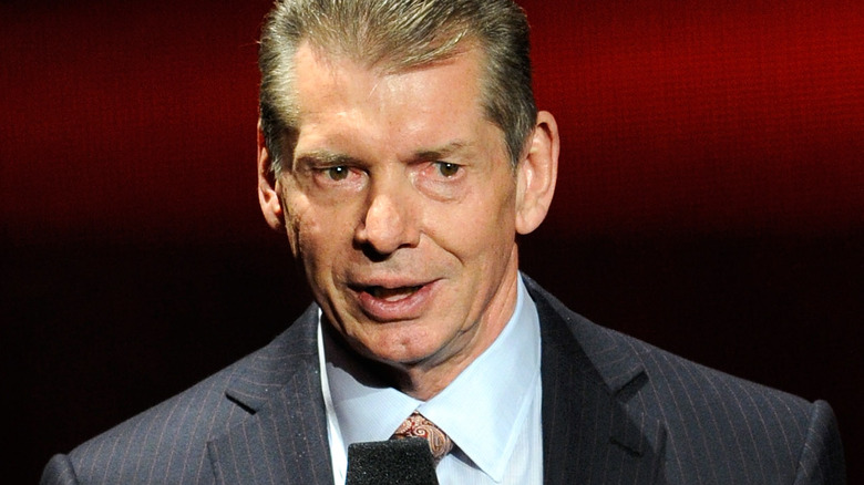 Vince McMahon at a press conference