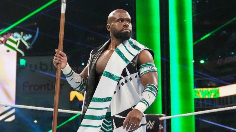 Former WWE star Apollo Crews prepares for battle at WrestleMania 37 in the company's first-ever Nigerian Drum Fight
