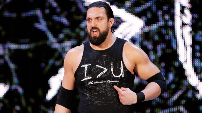 Damien Sandow during his entrance ahead of a match in WWE.