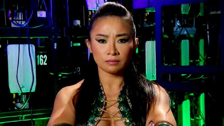 Xi Li during a backstage segment in WWE