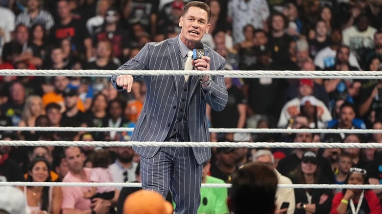 John Cena in the ring at WWE Backlash